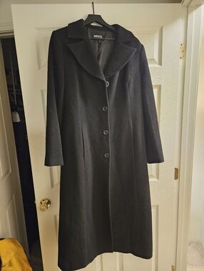Black Long Wool Trench Coat